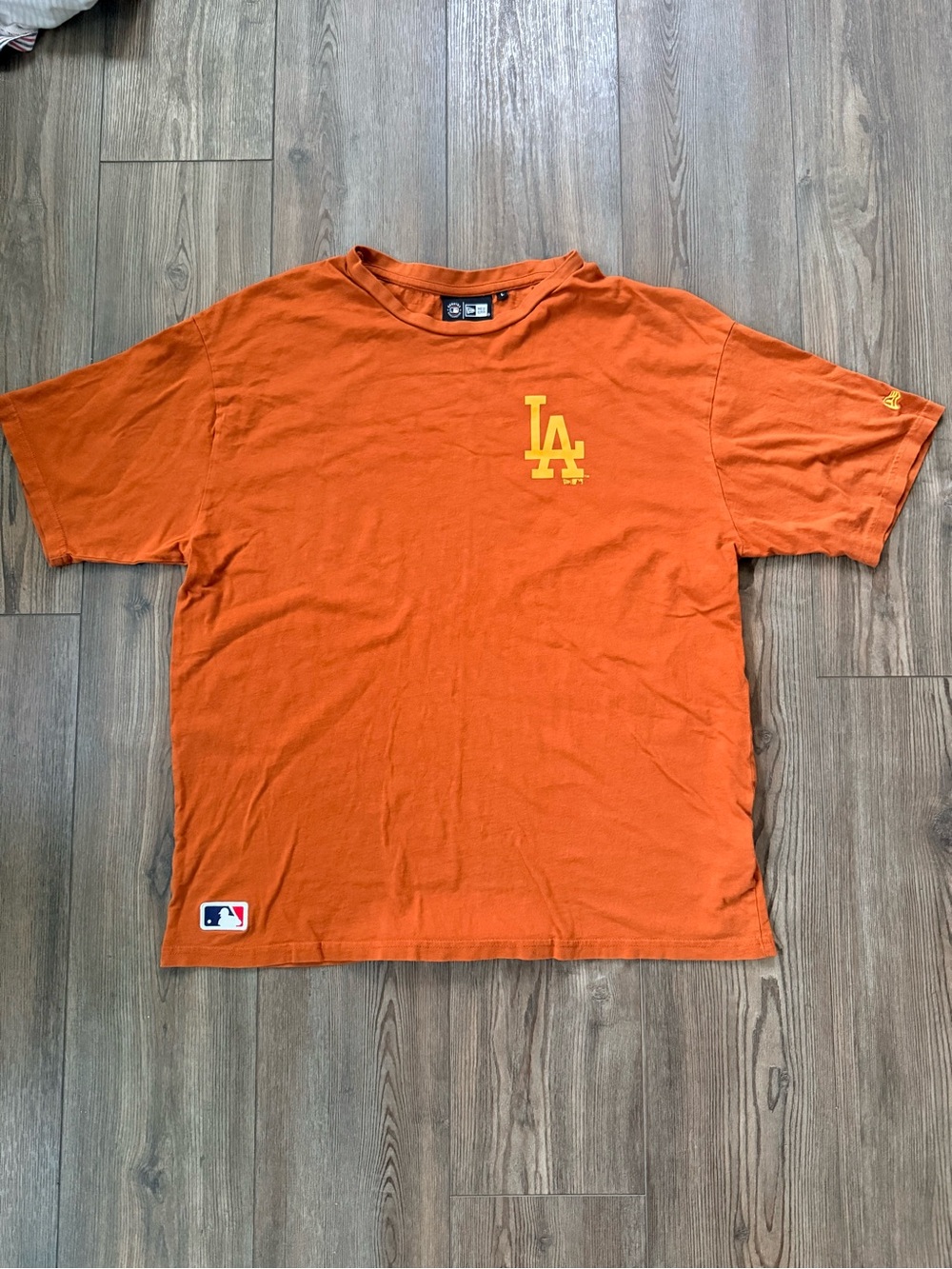 Vintage/RARE New Era Orange LA Tee with Yellow Logo
